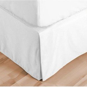 White Bed Skirt Dust Ruffle Quality Pleated Skirt Available Size Full Sheet